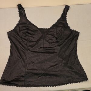 Vintage Montgomery Ward Camisole W/ Adjustable Straps Black Size XL